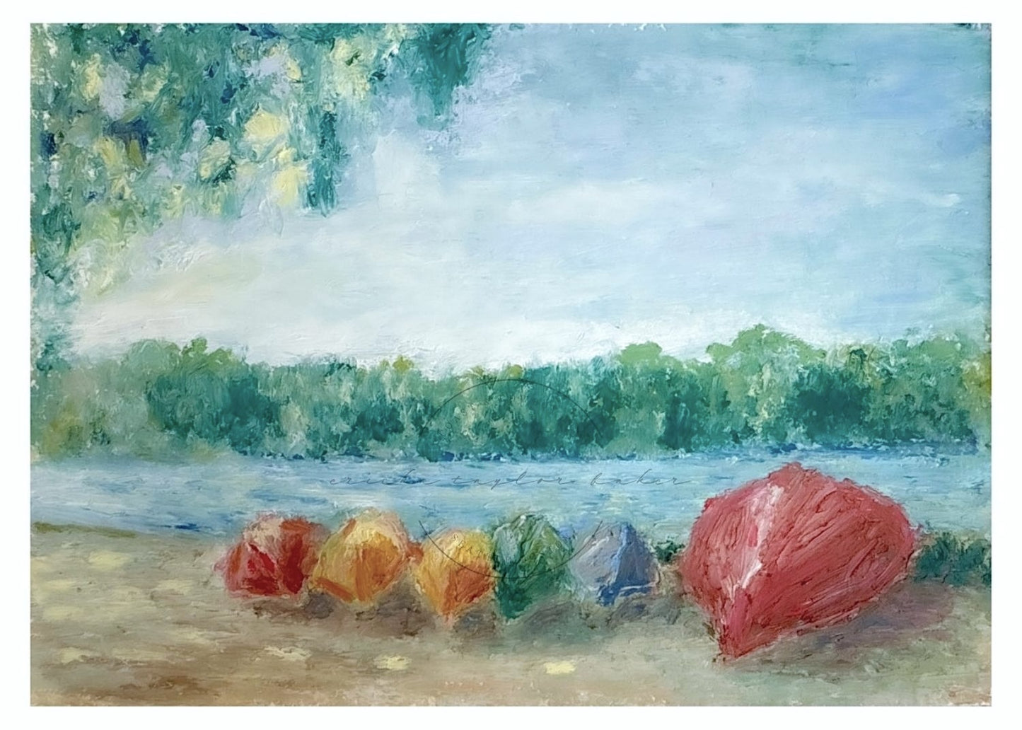 Green Lake Canoes Print