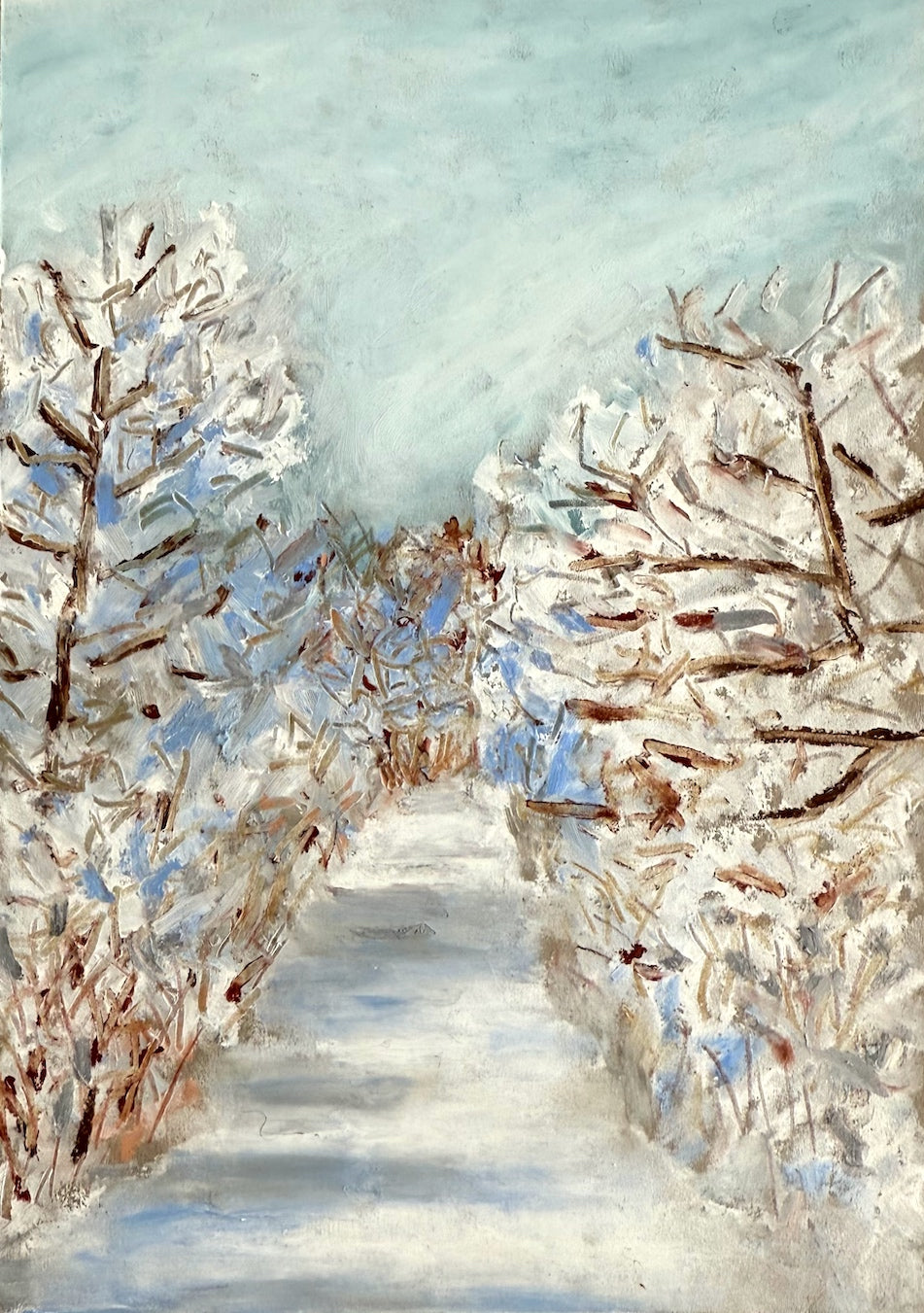 Snowy Day - Original Oil Pastel